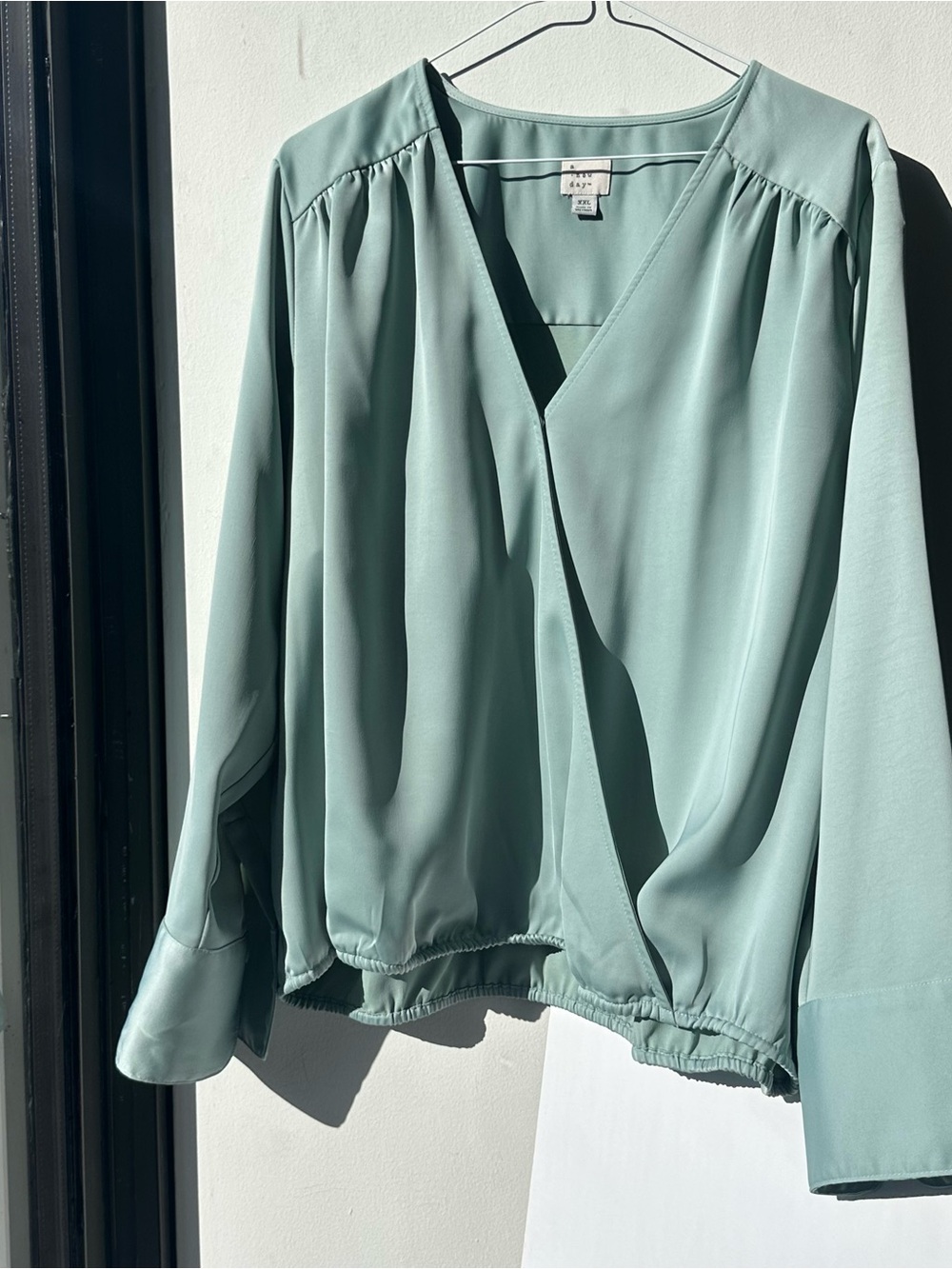 A New Day XXL Mint Green Surplice Blouse
